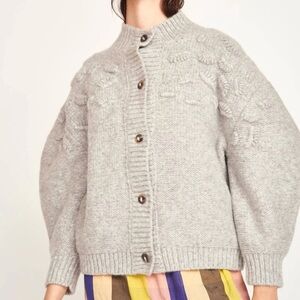 Mirth Gray Button-Up Cardigan